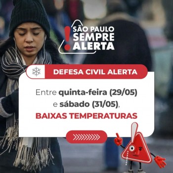 As temperaturas devem cair nos próximos dias em várias regiões de São Paulo